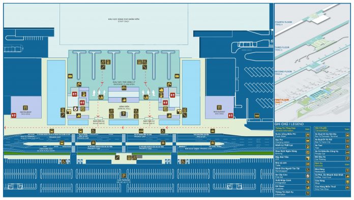 Floor plan of T1 & T2 terminal of Noi Bai International Airport | Asia ...